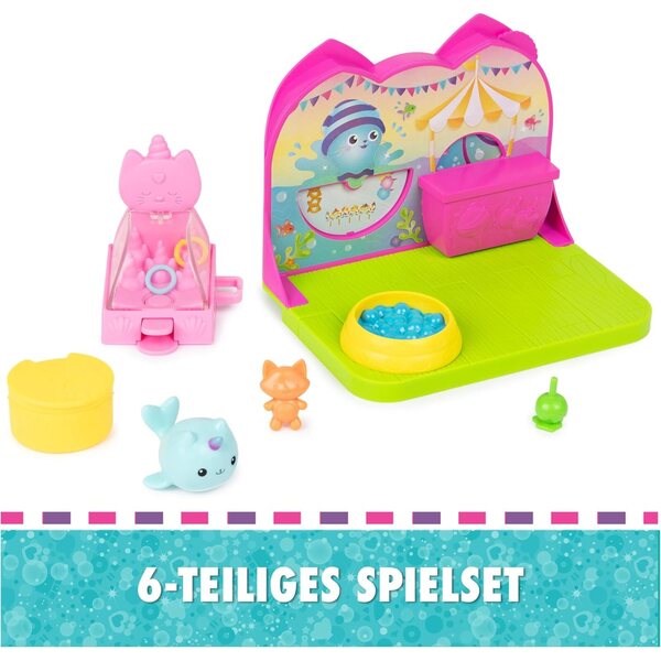 Gabby's Dollhouse Deluxe Room Fest-Raum mit Narwal-Kätzchen, Set mit Zubehör und Spielen
