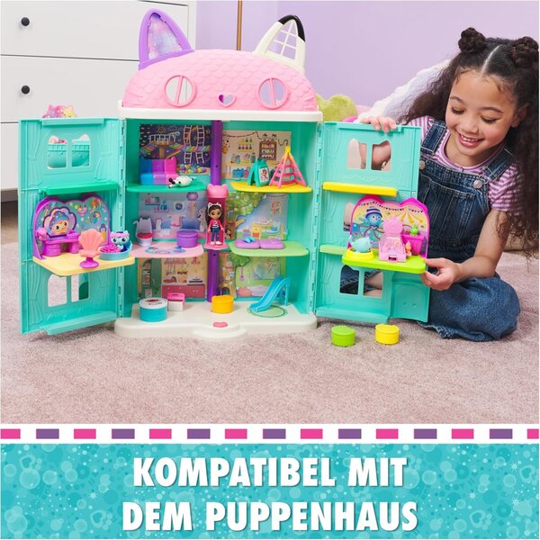 Gabby's Dollhouse Deluxe Room Fest-Raum mit Narwal-Kätzchen, Set mit Zubehör und Spielen
