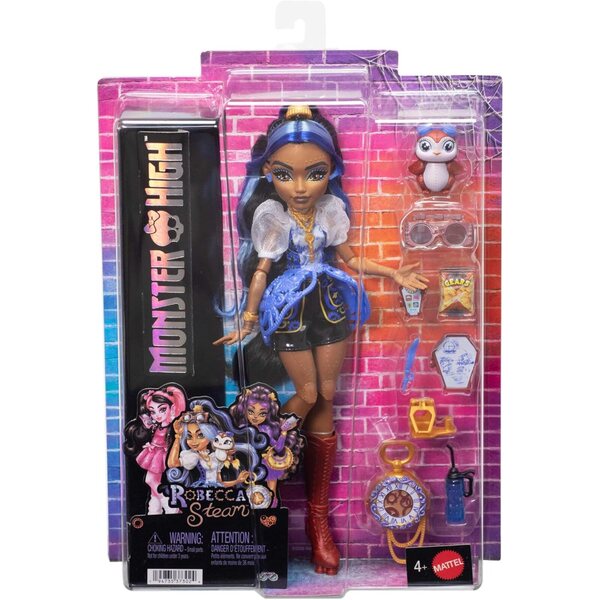 Monster High Robecca Steam con Pinguino Captain Penny e 7 Accessori Originali