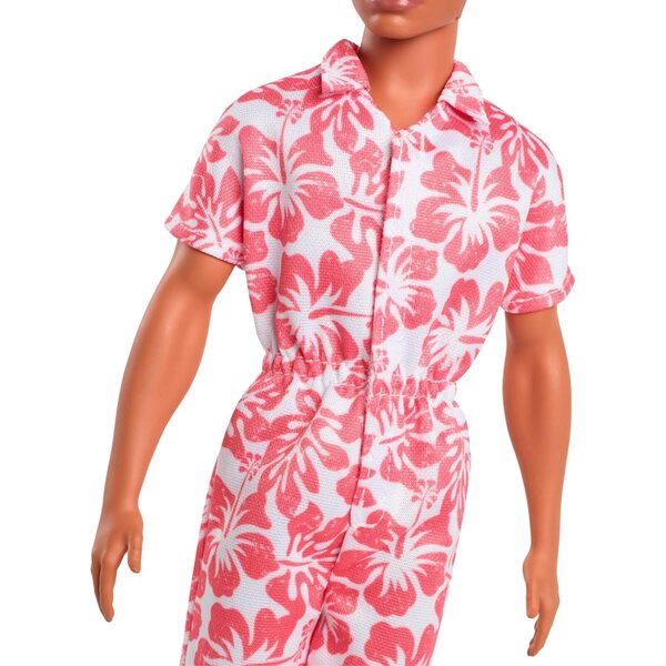 Barbie Ken Fashionistas mit geflochtenem Haar und korallenrotem Hawaii-Strampler