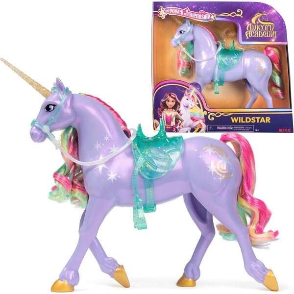 Wildstar Unicorn 28 cm - Оригинална играчка Unicorn Academy с магическо наметало и аксесоари