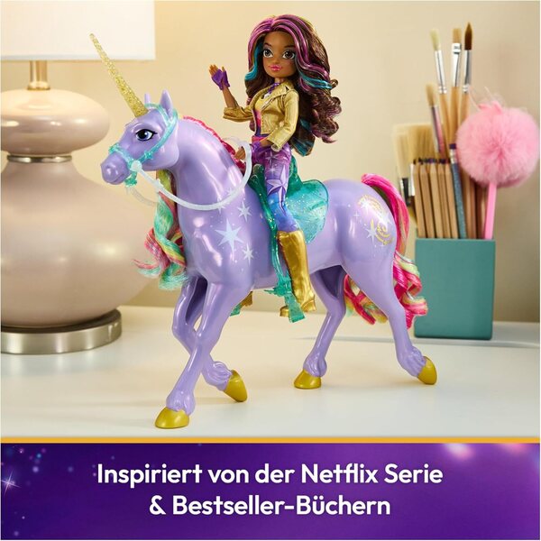 Unicorno Wildstar 28 cm - Giocattolo Originale Unicorn Academy con Manto Magico e Accessori