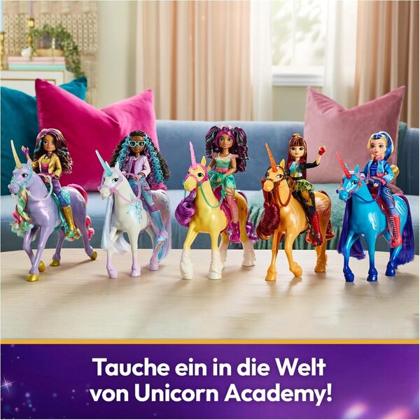 Unicorno Wildstar 28 cm - Giocattolo Originale Unicorn Academy con Manto Magico e Accessori