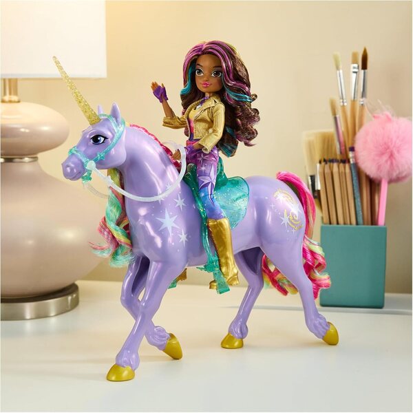 Unicorno Wildstar 28 cm - Giocattolo Originale Unicorn Academy con Manto Magico e Accessori