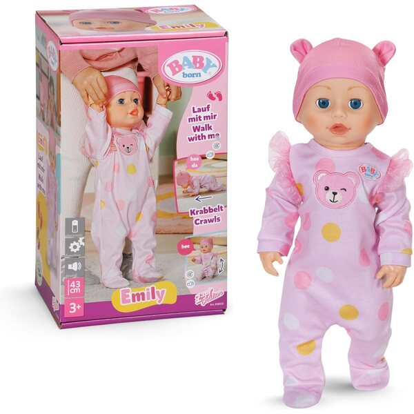 BABY Born Emily Lauf mit Mir – interaktive 43-cm-Puppe mit Sohn und Bewegung