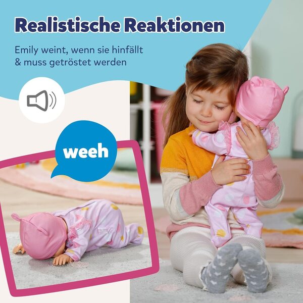 BABY Born Emily Lauf mit Mir – interaktive 43-cm-Puppe mit Sohn und Bewegung