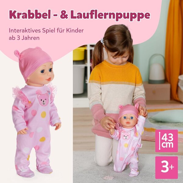 BABY Born Emily Lauf mit Mir – interaktive 43-cm-Puppe mit Sohn und Bewegung