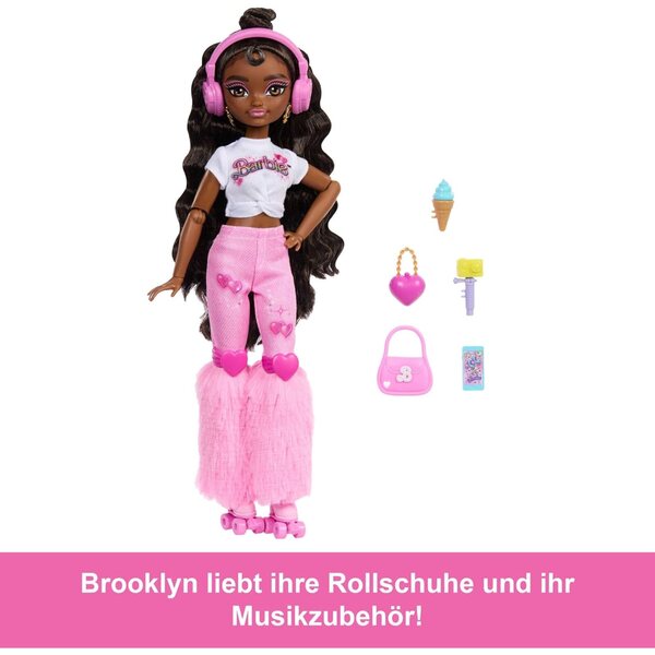 Barbie Dream Besties Brooklyn mit Rollen und Musikzubehör, Pupa Mossa 9tlg
