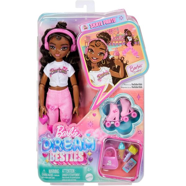Barbie Dream Besties Brooklyn mit Rollen und Musikzubehör, Pupa Mossa 9tlg