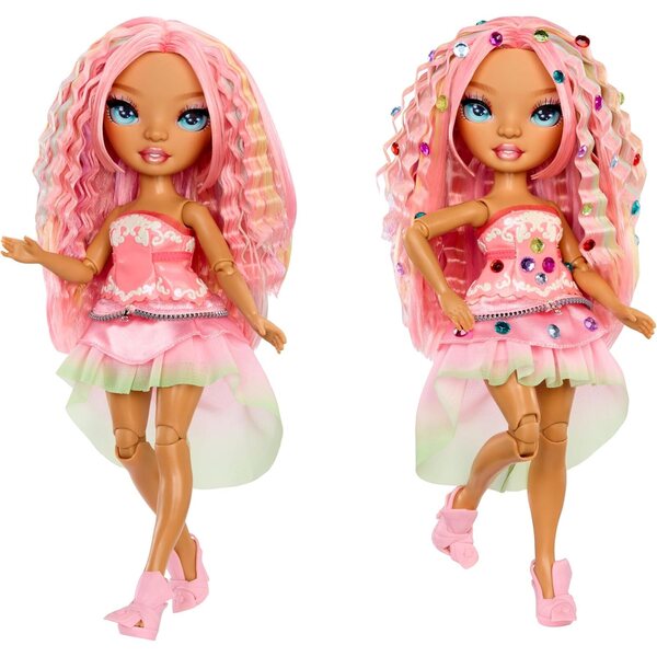 Rainbow High Adeline Rose 28 cm – Bambola Moda Rosa con Accessori Scintillanti
