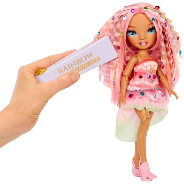 Rainbow High Adeline Rose 28 cm – Bambola Moda Rosa con Accessori Scintillanti