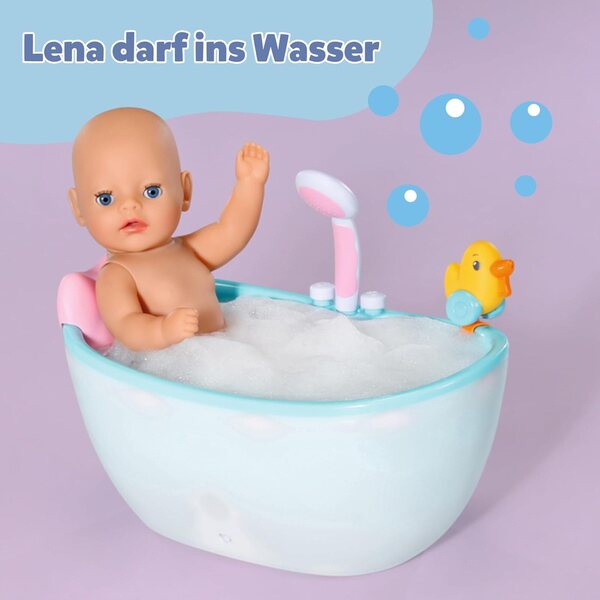 BABY Born Lena 36 cm – Puppe mit 7 Funktionen ohne Batterien für Kinder ab 1 Jahr