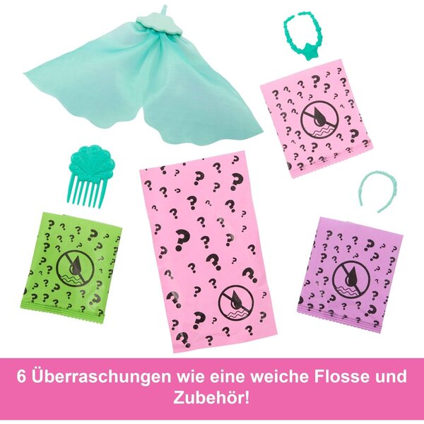 Barbie Color Reveal Mermaid-Serie: 6 Überraschungen und Veränderung der Haarfarbe
