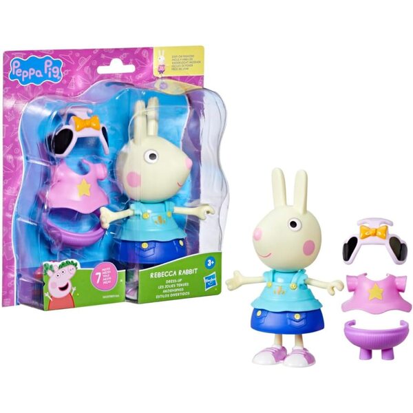 Peppa Pig Luisa Puppenlöffel 15 cm mit 6 interaktiven Accessoires und Kleidung für Mädchen