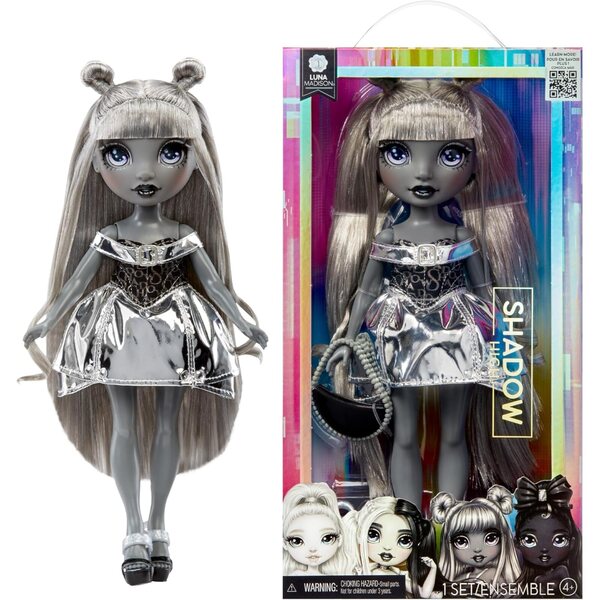 Rainbow High Luna Madison - 28 см кукла в сиво метално облекло с модни аксесоари