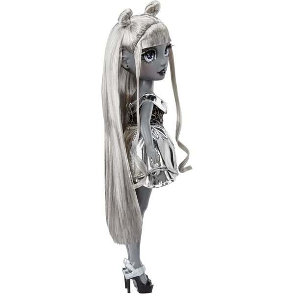Rainbow High Luna Madison - Bambola 28 cm in outfit metallic grigio con accessori moda