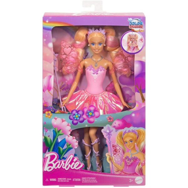 Barbie Fatata con Ali e Outfit a Cambiamento Colore e Accessori Magici