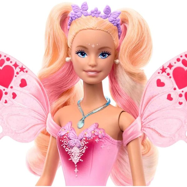 Barbie Fatata con Ali e Outfit a Cambiamento Colore e Accessori Magici