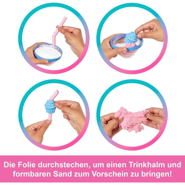 Barbie Pop Reveal Treat-Serie mit 8 Überraschungen, modische Cupcake-Puppe mit Tier- und Farbwechsel