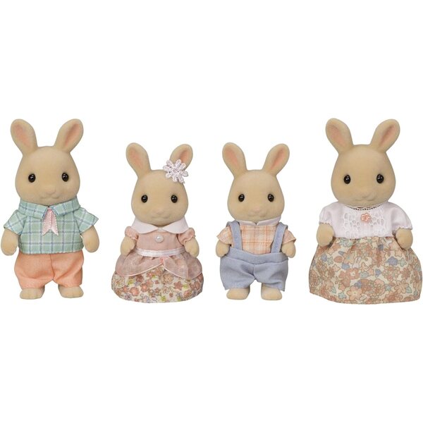 Sylvanian Families Milk Bunnies Family – Set mit 4 Figuren für kreatives Spielen