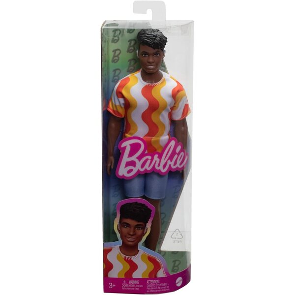 Barbie Fashionistas Ken mit Hörgeräten und großem Körper, farbenfrohes Modeoutfit