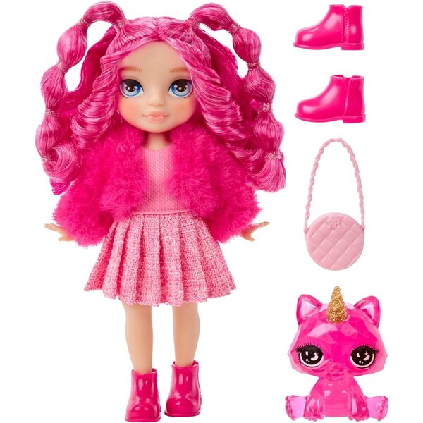 Rainbow High Littles Magenta Monroe - Pupa Moda Rosa 14 cm con Gattino Magico