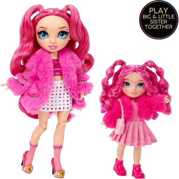 Rainbow High Littles Magenta Monroe - Pupa Moda Rosa 14 cm con Gattino Magico