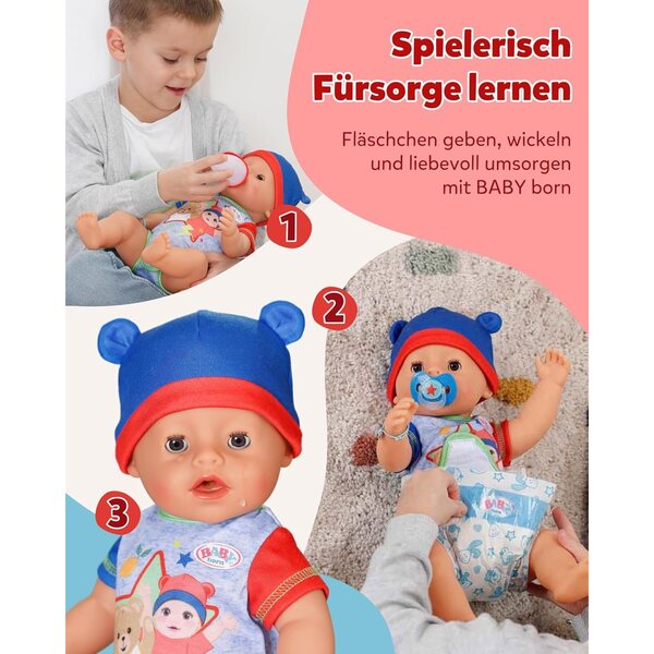 BABY Born Jonas - Pupo 43 cm mit 10 echten Funktionen und ohne Batterien für Kinder ab 3 Jahren