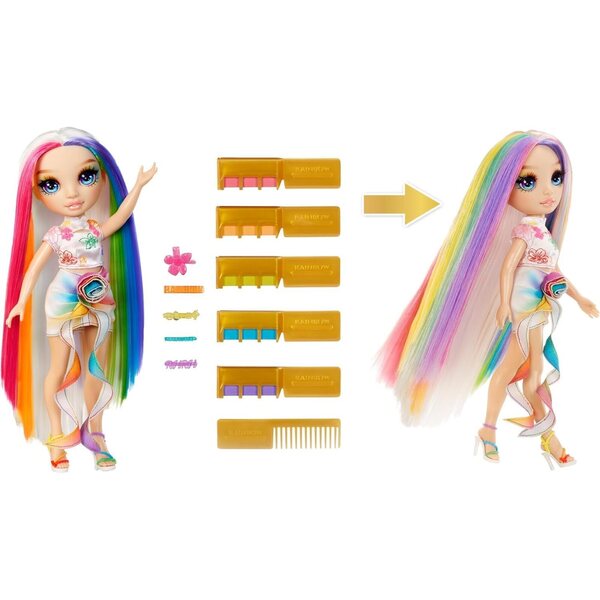 Rainbow High Amaya Puppa con Haarkreide Set 28 cm - Colora, Stila e Gioca
