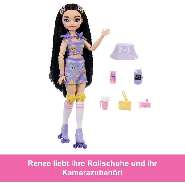 Barbie Dream Besties Renee mit Zubehör, Pupa Moda mit Rollschuh und Blumen-Outfit