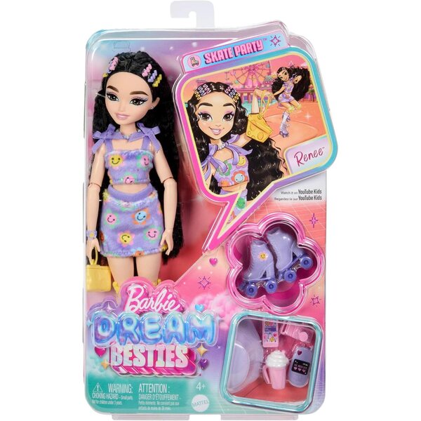 Barbie Dream Besties Renee mit Zubehör, Pupa Moda mit Rollschuh und Blumen-Outfit