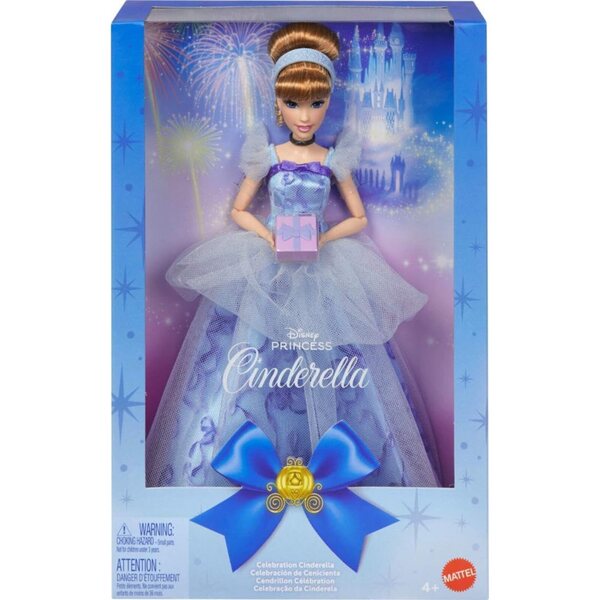 Mattel Disney Princess Cinderella Geburtstagspuppe im eleganten Ballkleid