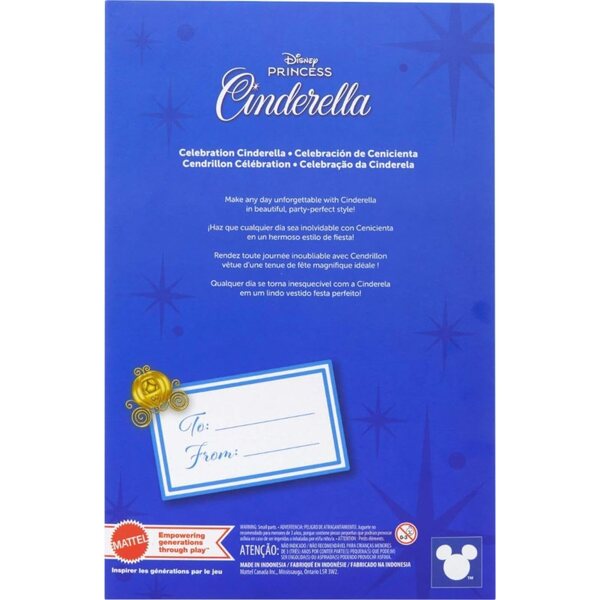 Mattel Disney Principessa Cinderella Bambola Compleanno in Abito da Ballo Elegante