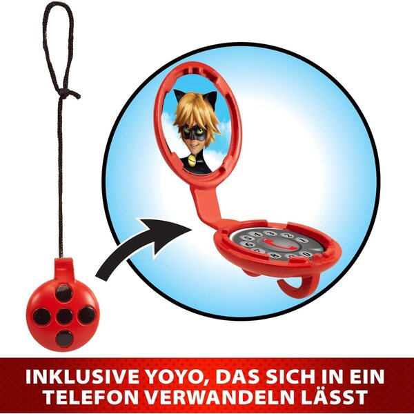 BANDAI Ladybug Figur 26 cm mit Jojo Telefonico und Vinyl-Kostüm
