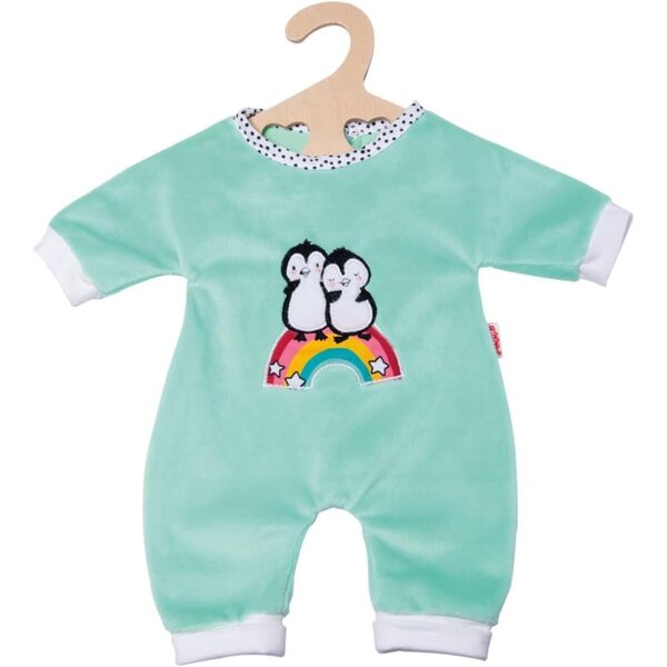 Heless Pigiama Puppa Pinguino in Softvelours 28-35 cm con Ricamo di Qualità