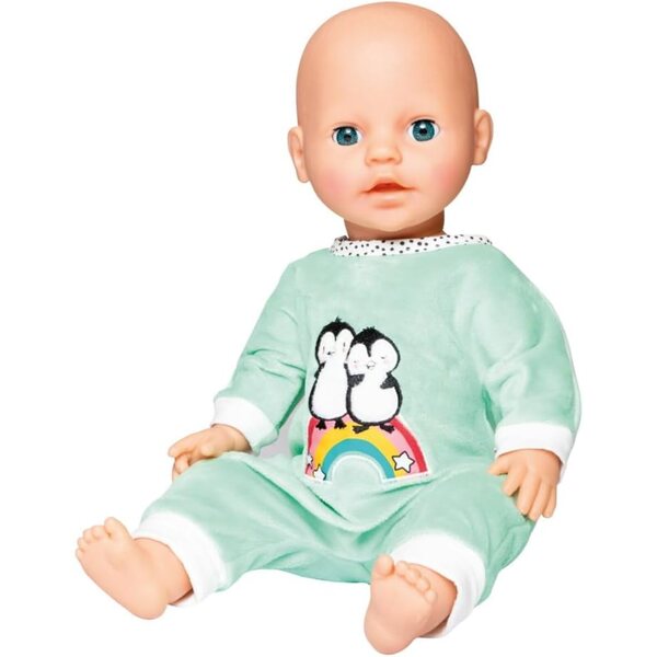 Heless Pigiama Puppa Pinguino in Softvelours 28-35 cm con Ricamo di Qualità