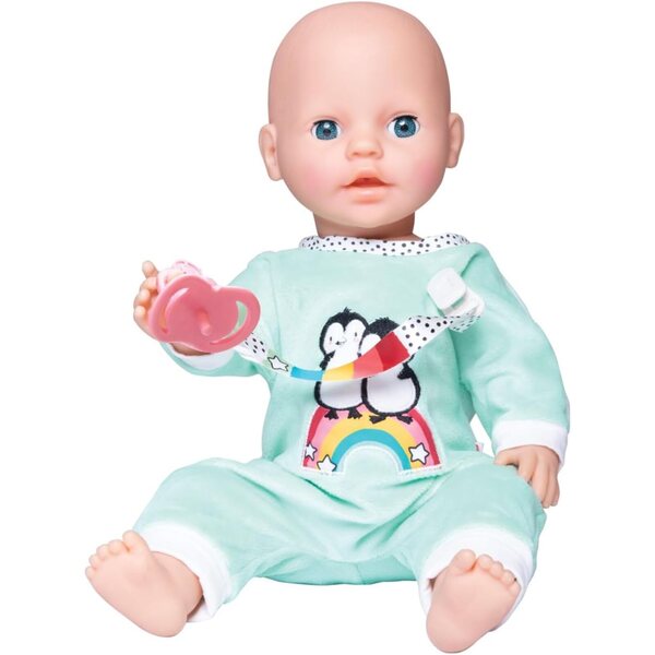Heless Pigiama Puppa Pinguino in Softvelours 28-35 cm con Ricamo di Qualità