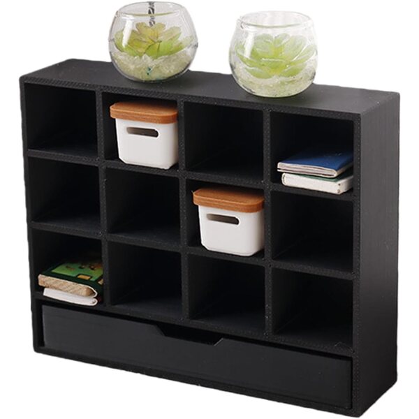 12-Gitter-Puppenbibliothek | Realistisches und handgefertigtes Miniaturregal