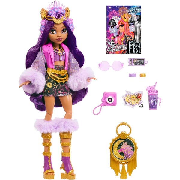 Monster High Clawdeen Wolf con outfit da festival e accessori emozionanti