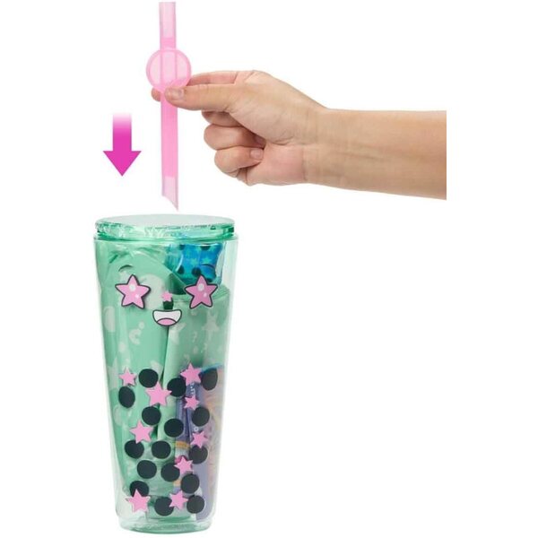 Barbie Pop Reveal Bubble Tea Pupa Grüner Tee mit 8 Überraschungen, Parfüm und Zubehör