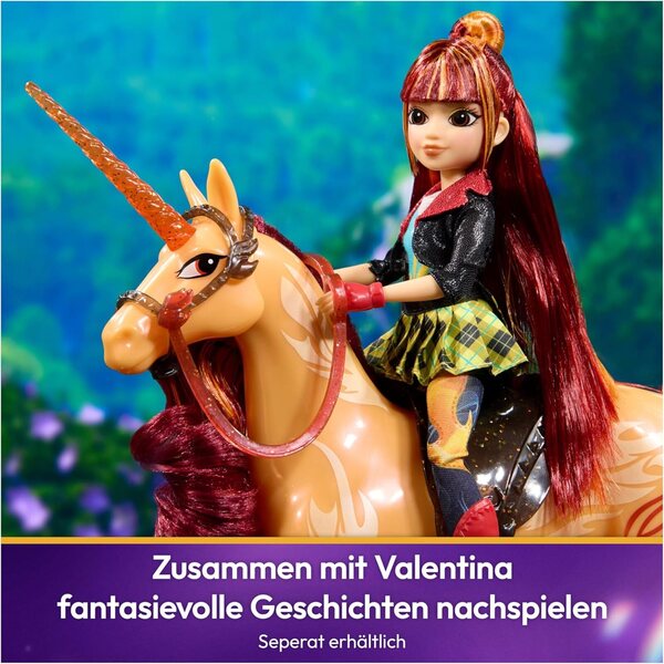 Cinder Einhorn 28 cm – Original von Unicorn Academy mit Kopfbewegung, Sattel und Geschirr