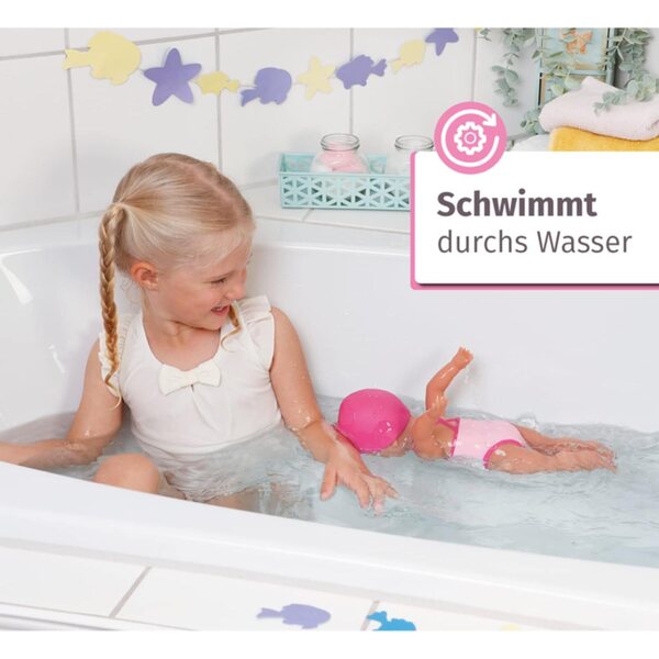 BABY Born Lizzie Pupa Schwimmerin 30 cm ohne Batterien mit rosa Badeanzug