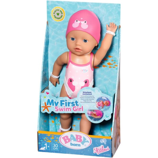 BABY Born Lizzie Pupa Schwimmerin 30 cm ohne Batterien mit rosa Badeanzug