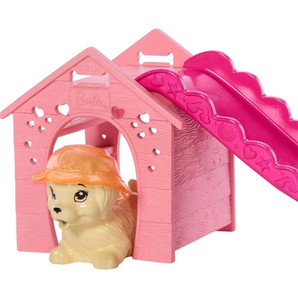Barbie Welpen-Pool Party-Spielset mit Herzpool, 2 Puppen und Zubehör