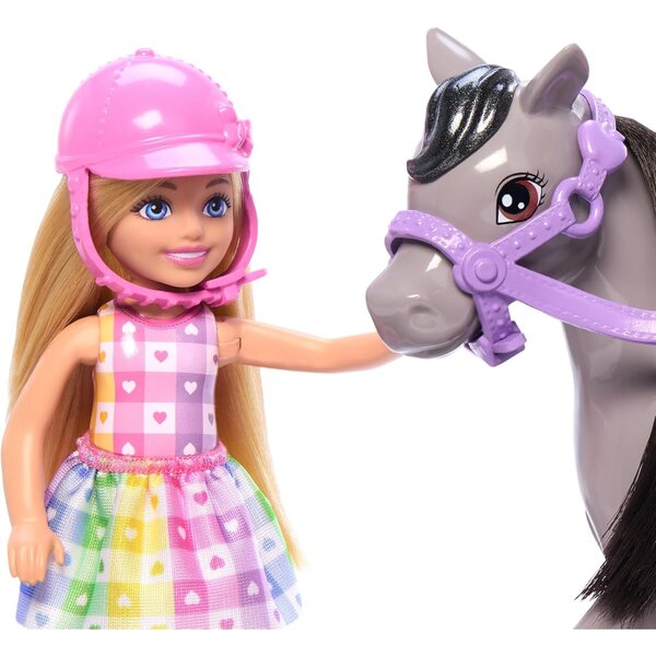 Barbie Chelsea con Pony e Accessori Rosa per Bambini da 3 Anni