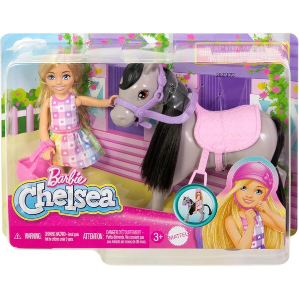Barbie Chelsea con Pony e Accessori Rosa per Bambini da 3 Anni