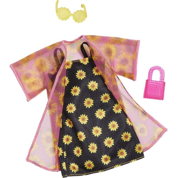 Barbie Fashions 2 Outfits con Accessori Moda Set - Pantaloncini, Kimono, Vestito e Borsa