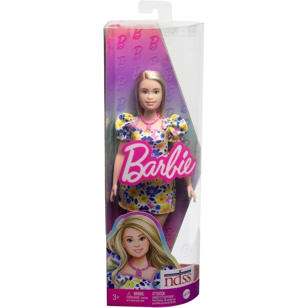 Barbie Fashionistas mit Down-Syndrom, Blumenkleid und einzigartigen Details für Kinder ab 3 Jahren
