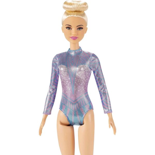 Barbie Rhythmische Sportgymnastin mit metallischer Kleidung und Turnzubehör
