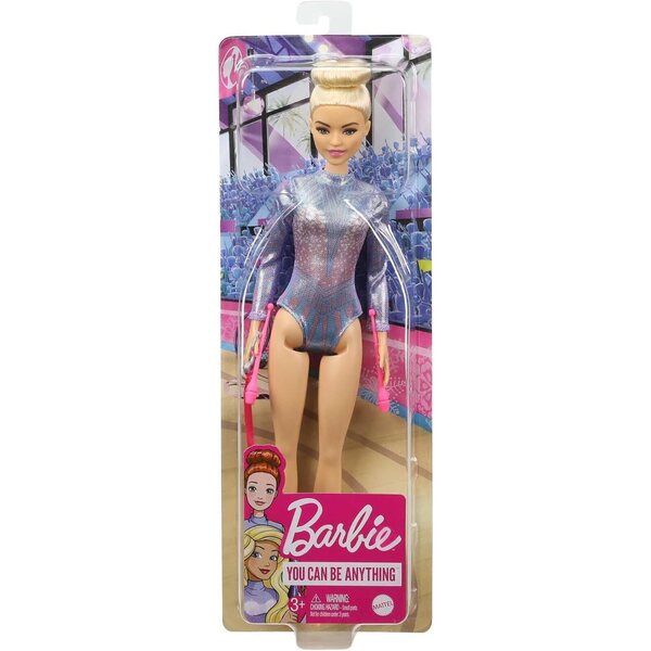 Barbie Rhythmische Sportgymnastin mit metallischer Kleidung und Turnzubehör